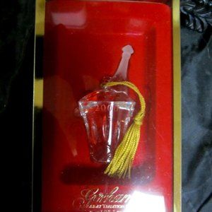 VTG 2000 GORHAM CRYSTAL MILLENIUM ORNAMENT CHAMPAGNE BOTTLE W/BUCKET, ORIG BOX